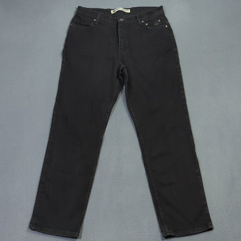 Harley Davidson Jeans Womens 14 Black Straight Leg Motorcycle Motroclothes Denim